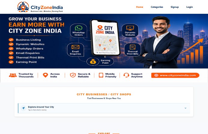 CityZone India website developed by ARWITS